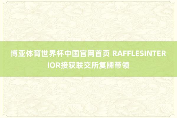博亚体育世界杯中国官网首页 RAFFLESINTERIOR接获联交所复牌带领