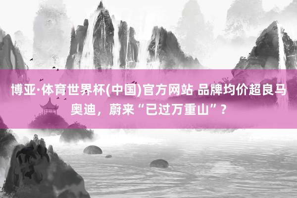 博亚·体育世界杯(中国)官方网站 品牌均价超良马奥迪，蔚来“已过万重山”？