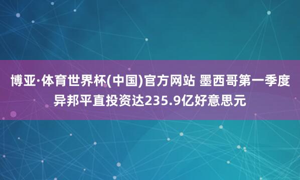 博亚·体育世界杯(中国)官方网站 墨西哥第一季度异邦平直投资达235.9亿好意思元