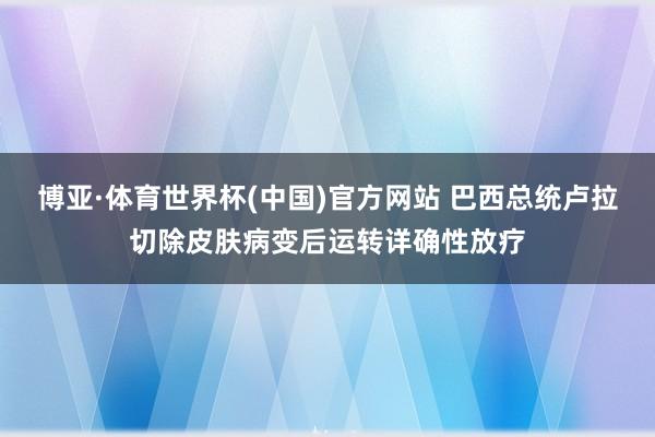 博亚·体育世界杯(中国)官方网站 巴西总统卢拉切除皮肤病变后运转详确性放疗