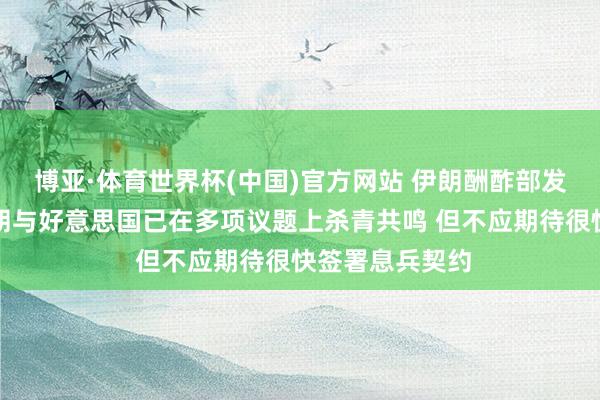 博亚·体育世界杯(中国)官方网站 伊朗酬酢部发言东谈主：伊朗与好意思国已在多项议题上杀青共鸣 但不应期待很快签署息兵契约