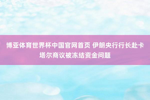 博亚体育世界杯中国官网首页 伊朗央行行长赴卡塔尔商议被冻结资金问题