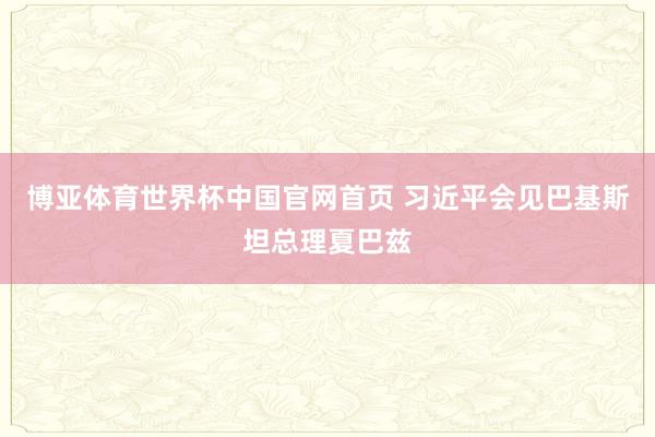 博亚体育世界杯中国官网首页 习近平会见巴基斯坦总理夏巴兹