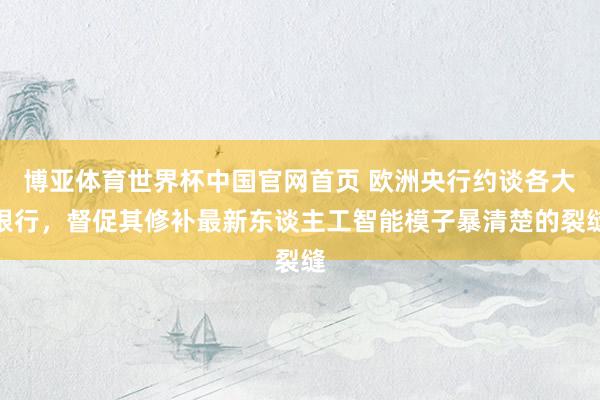 博亚体育世界杯中国官网首页 欧洲央行约谈各大银行，督促其修补最新东谈主工智能模子暴清楚的裂缝