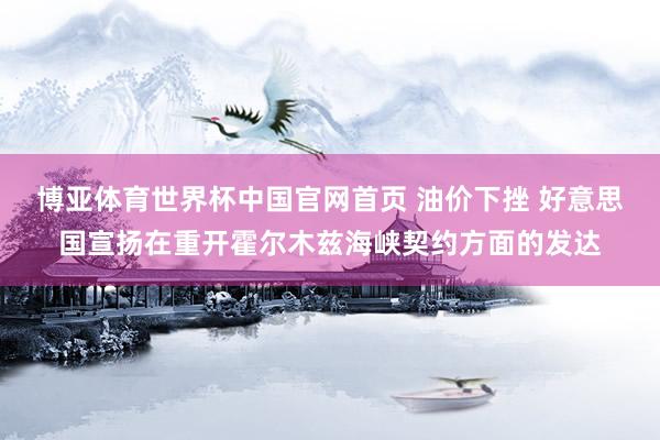 博亚体育世界杯中国官网首页 油价下挫 好意思国宣扬在重开霍尔木兹海峡契约方面的发达