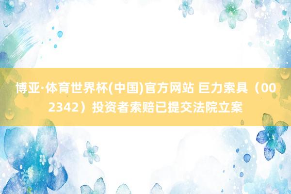 博亚·体育世界杯(中国)官方网站 巨力索具（002342）投资者索赔已提交法院立案