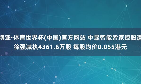 博亚·体育世界杯(中国)官方网站 中显智能皆家控股遭徐强减执4361.6万股 每股均价0.055港元