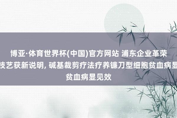 博亚·体育世界杯(中国)官方网站 浦东企业革荣达物技艺获新说明, 碱基裁剪疗法疗养镰刀型细胞贫血病显见效