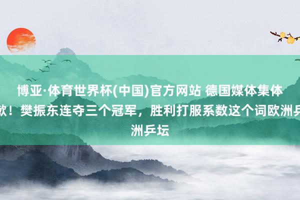博亚·体育世界杯(中国)官方网站 德国媒体集体谈歉！樊振东连夺三个冠军，胜利打服系数这个词欧洲乒坛