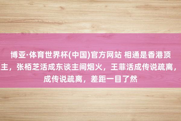 博亚·体育世界杯(中国)官方网站 相通是香港顶流好意思东谈主,张栢芝活成东谈主间烟火,王菲活成传说疏离,差距一目了然