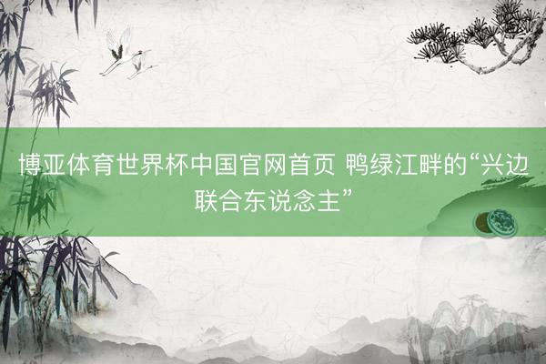 博亚体育世界杯中国官网首页 鸭绿江畔的“兴边联合东说念主”
