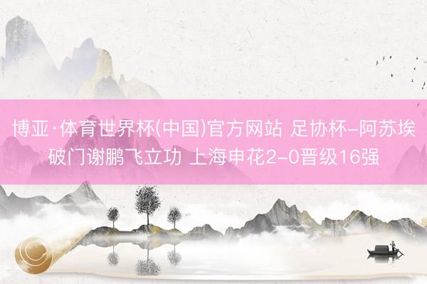 博亚·体育世界杯(中国)官方网站 足协杯-阿苏埃破门谢鹏飞立功 上海申花2-0晋级16强